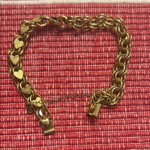Elco 12 K gold vintage heart bracelet